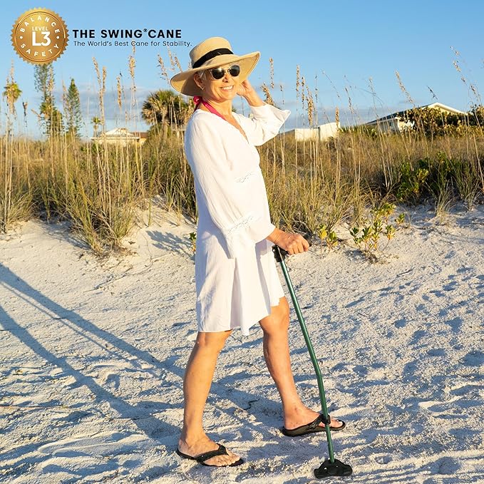 Dynamo Swing Cane Ultimate Grip for Ultimate Support. Ergonomic Comfort, All Day Long. Designed for Stability, Built for Safety. Reliable Every Step of The Way. (Green)