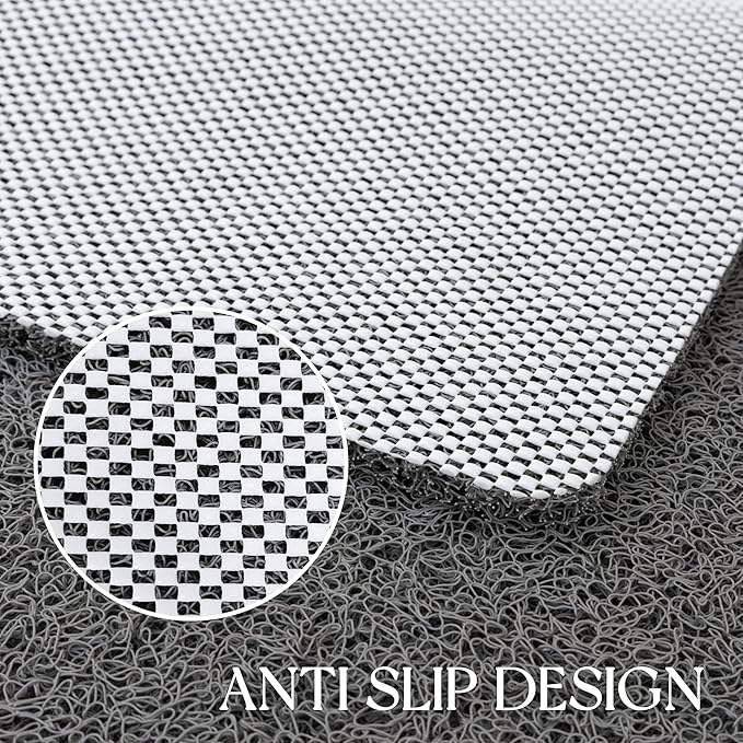 Bathtub Mat Non Slip, 32x20 Inch Shower Mats for Inside Shower, PVC Loofah Bathroom Mat Quick Dry with Drain Hole, Phthalate-Free Bath Mats for Shower Bathroom Tub and Wet Areas (Grey)