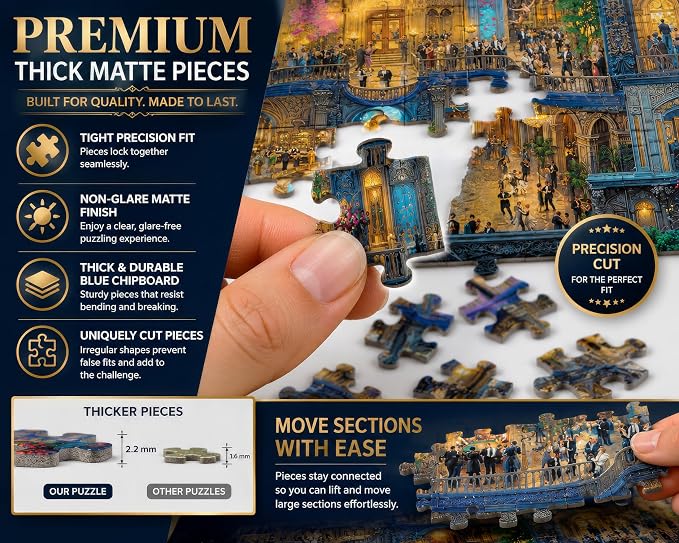 Adult Jigsaw Puzzle Ghosts of Gatsby 1000 Piece | Features a vibrant 1920s Roaring Twenties scene. 20x27 inches. Great for game nights on a table, puzzleboard, or floor.
