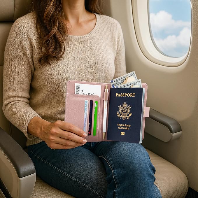 Beautiful Passport Holder for Travel – Cute Cover with Pen Holder to Keep Your Travel Documents Organized & Safe – Quality Passport Wallet for Women & Men and Great for Gifting
