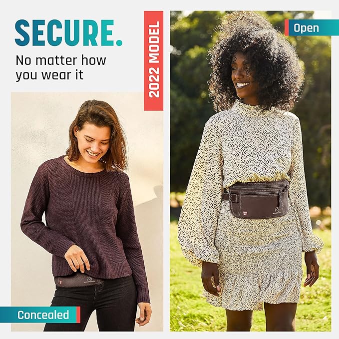 Alpha Keeper Money Belt for Travel Hidden Under Clothes – RFID Blocking Passport Holder & Slim Waist Wallet Pouch for Women & Men, Anti-Theft Travel Accessories