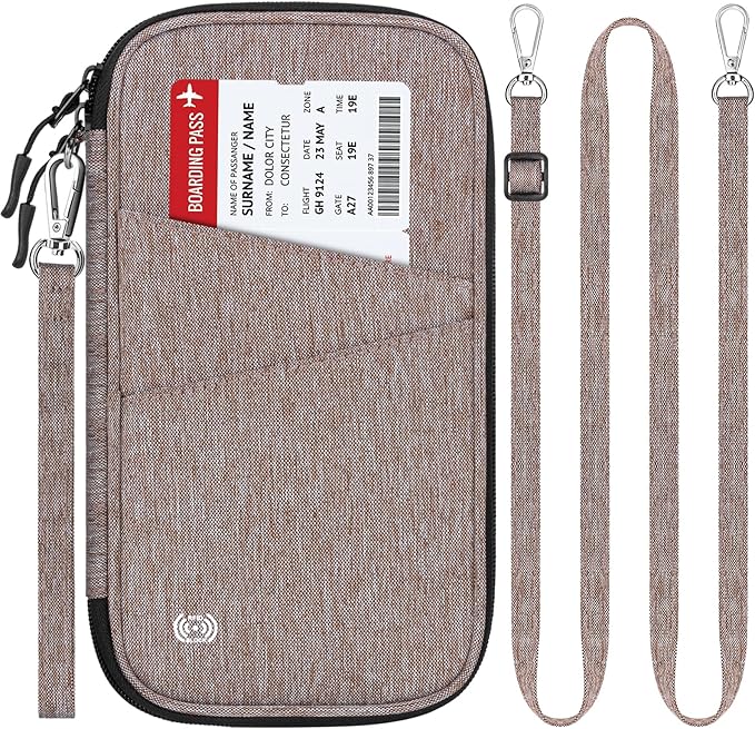 BKNOOU Passport Holder Family Rfid Blocking Travel Document Organizer,Travel Passport Wallet Waterproof Multiple Passport Holder for Traveling,Passport Organizer for Men Women