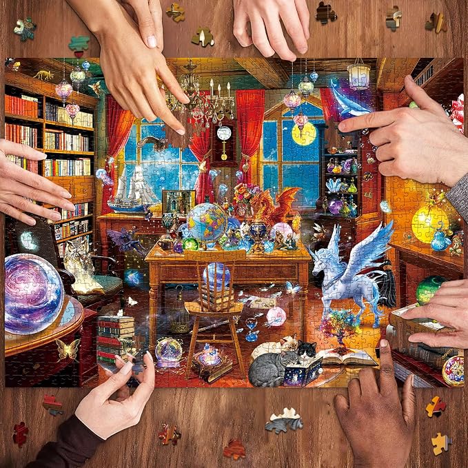1000 Piece Puzzles for Adults,Magic Laboratory Jigsaw Puzzle 1000 Pieces for Adults Seniors,Challenging Family Games Holiday Party Gifts -1:1 Poster Interlock Perfectly Letter on Back