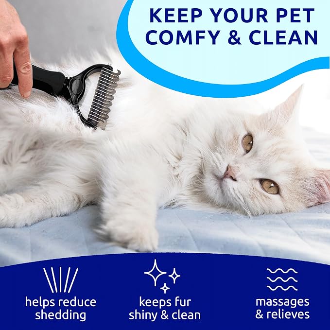 Pat Your Pet Deshedding Dog Brush For Shedding – Cat Brushes For Indoor Cats, Double-Sided Cat Brush Deshedding & Grooming Tool For Long Haired And Short Haired Dogs, Skin-Friendly