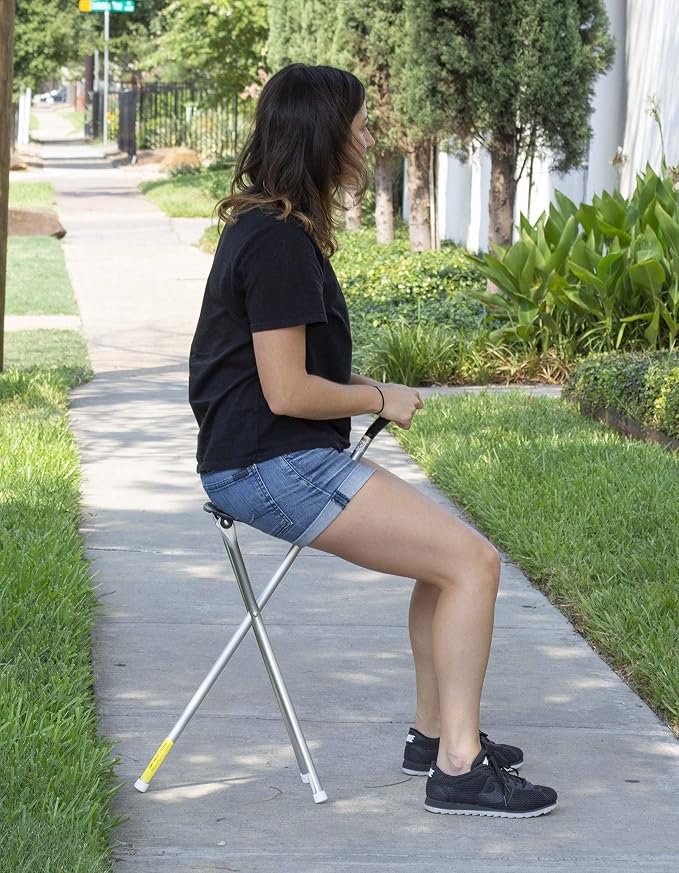 Sport Seat from Alex Orthopedic Walking Cane in Blue with Portable Seat for Sitting Anywhere - Ultra Light Support, Sitting and Travel for Seniors and Adults - Made in USA