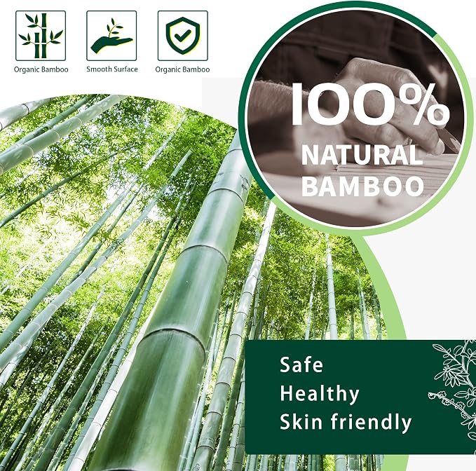 Extra Long Bamboo Back Scratcher, 22'' Reach Back Easily | Curved Handle, Wide Brush Head for Instant Itch Relief, Wet or Dry Use for Shower, Easy to Grip for Men/Women/Elderly