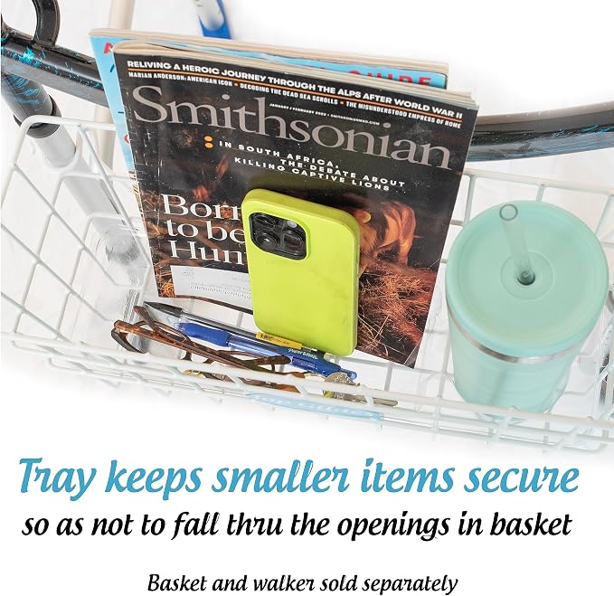 Heavy Duty Clear Plastic Insert/Tray/Cup Holder for Walker Basket