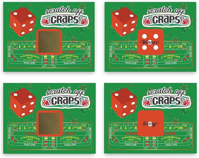 My Scratch Offs Casino Night Scratch Off Games 26 Pack, Craps | Scratch Off Game Cards are ideal for casino party favors, supplies, fundraising, events, businesses, holidays and gatherings