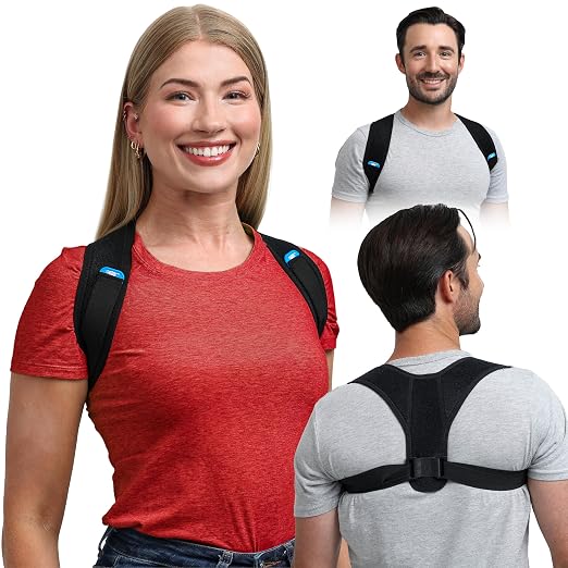 Posture Corrector for Women and Men, Adjustable Back & Shoulder Brace | Tech neck & neck hump corrector, discreet posture vest under clothes, adjustable straight back support for daily use.
