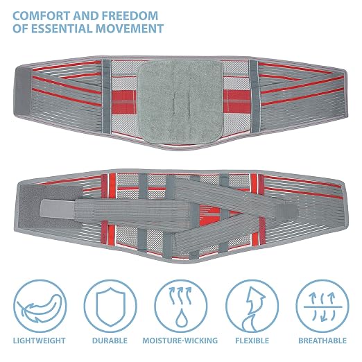 ORTONYX Back Brace With Lumbar Support Pad - Medical Grade Lumbosacral Belt for Men and Women - with Lumbar Pad, Lower Back Pain Relief, Herniated Disc, Sciatica, Degenerative Disc Disease