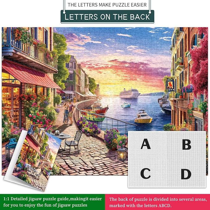 Jigsaw Puzzles for Adults 1000 Pieces, Interlock Perfectly No Dust, Impossible Difficult Hard Fun 1000 Piece Jigsaw Puzzles for Adults-1:1 Poster-Streets Scene