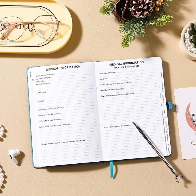 End of Life Planner - Estate Planning Organizer with Large Print | 8.5" x 6.4", Im Dead Now What Planner with Inner Pocket, Pen Loop