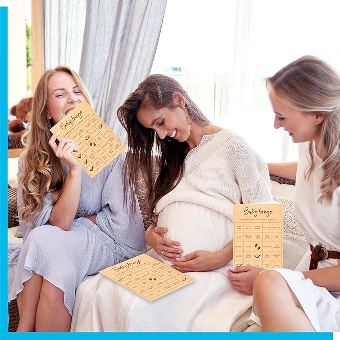 Baby Shower Bingo Game, 50 Bingo Cards Perforated Calling Cards Bingo Games for Baby Shower, Bridal Wedding Shower
