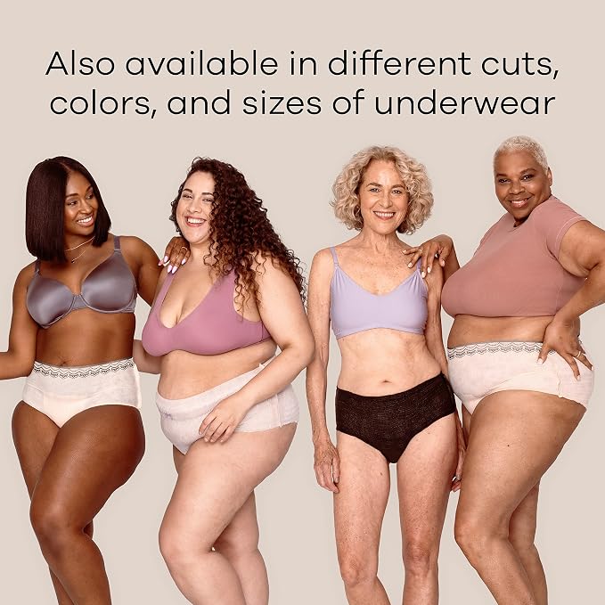 Always Discreet Boutique Low-Rise Postpartum Incontinence Underwear Size L Maximum Absorbency, Up to 100% Leak Protection, Black, 10 Count (Pack of 2)