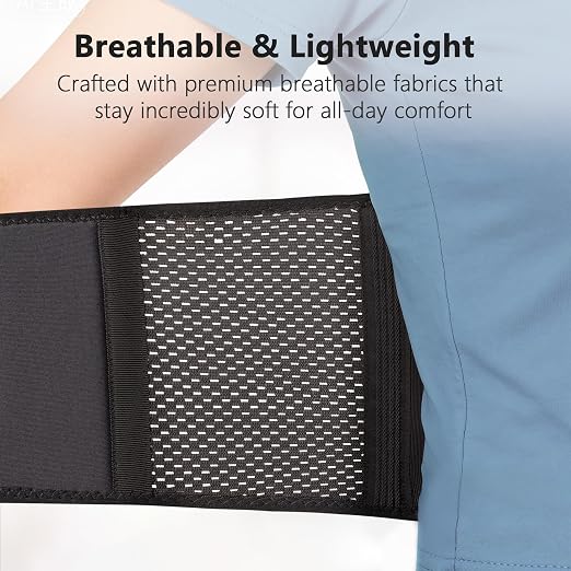 Comforband Copper-Infused Back Support Brace – Lightweight Lumbar Belt with 6 Supportive Stays for Lower Back Pain Relief, Muscle Spasms, Strains, Arthritis, and Sciatica – for Men and Women (XXL)