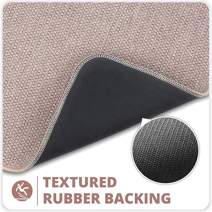 Bath Mat,Ultra Thin Bathroom Runner Rugs,Large Bath Mats for Bathroom,Quick Dry,Non-Slip,Machine Washable,Low Pile,Bath Rug,Shower Outside,Sink,Home Decor Accessories.Beige,3'x5'(36x60inch)