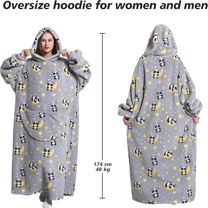 Blanket Hoodie, Long Hooded Blanket Sweatshirt as Birthday Gifts for Women Men, Long Wearable Blanket for Women Men.