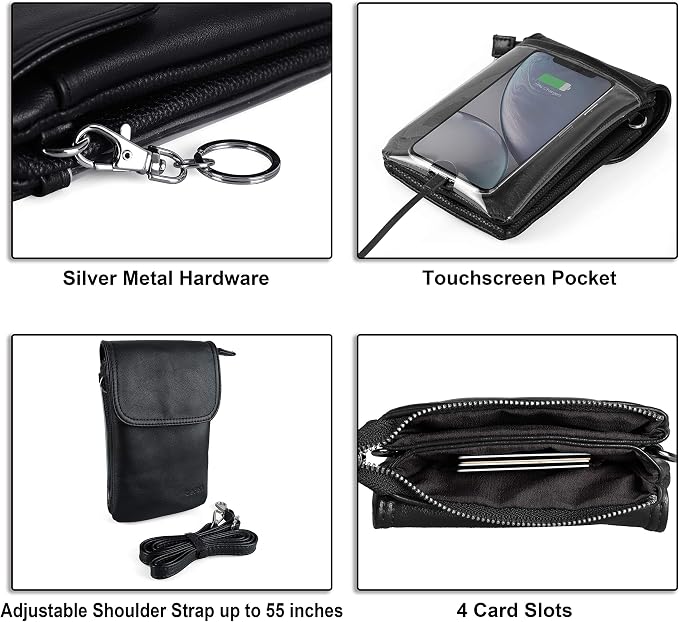befen Genuine Leather Small Crossbody Bags for Women Cell Phone Travel Bag | Soft Real Leather, Adjustable Shoulder Strap, Card Slots, Compact Size, Daily Travel Shopping Outing Use, Phone Purse