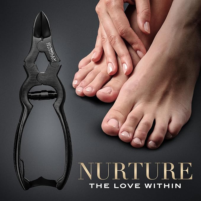 Titanium Series Toenail Clippers for Seniors & Podiatrist | Hammer Forged to Trim Thick or Hard Toenails | Heavy Duty Toenail Clippers for Thick Toenails (Titanium Black)