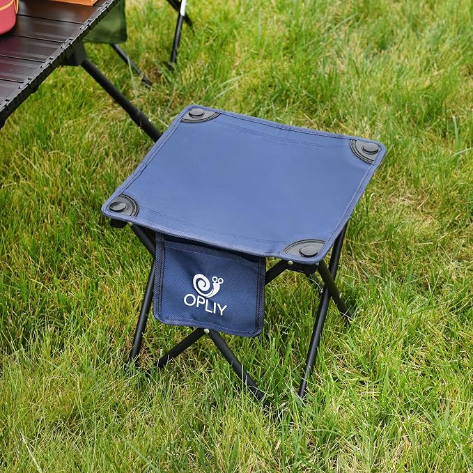 Camping Stool 2 Pack,13.5 Inch Portable Folding Stool for Outdoor Gardening and Beach Hiking Fishing,Foot Stool with Carry Bag (Blue)