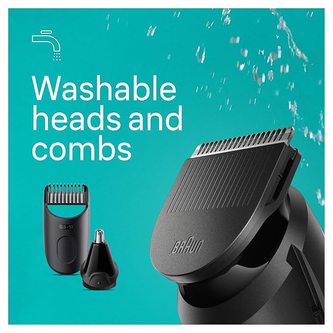 Braun All-in-One Style Kit Series 3 3430, 3-in-1 Trimmer for Men with Beard Trimmer, Ear & Nose Trimmer, Hair Clippers, Ultra-Sharp Blade, 20 Length Settings, Washable