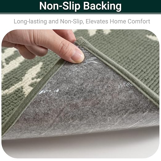 Non-Slip Landing Mat for Wooden Steps Indoor,Carpet Stair Treads | 30"x 30" Peel and Stick Soft Stair Rugs for Pets, Non Skid Wood Staircase Step Treads Reusable,Stair Protectors, Green