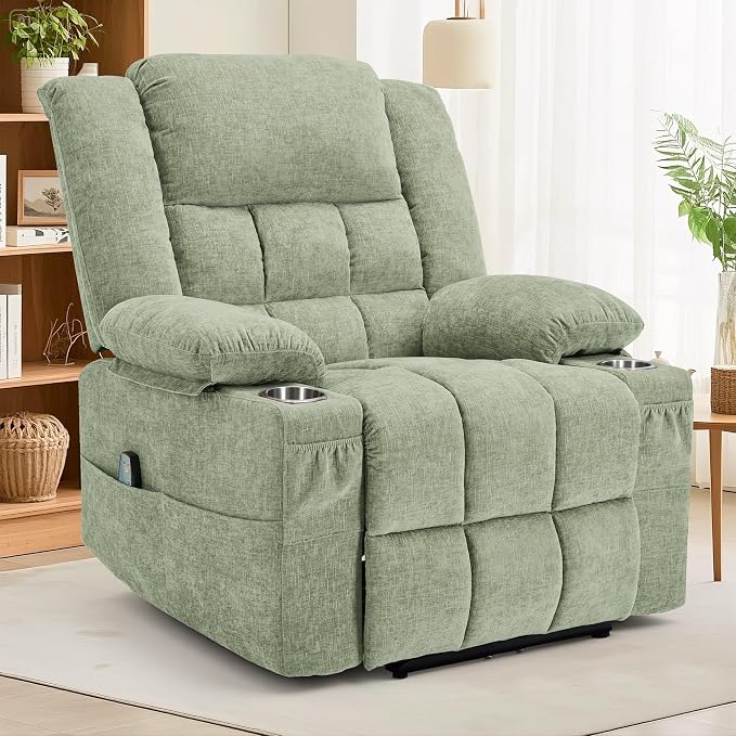Korser Recliner Chair for Adults, Wall Hugger RV Recliner with Massage and Heating, Zero-Gravity Recliners, Electric Power Recliner Chair for Living Room, Bedroom, Home, Theater Seating (Turquoise)