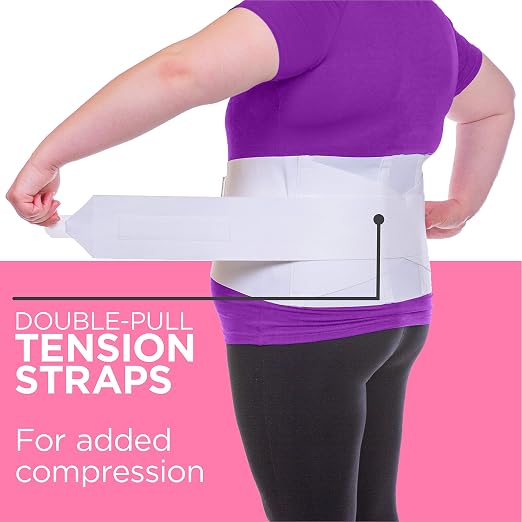 BraceAbility Plus Size Women's Back Brace for Female Lower Back Pain - XXXL Ladies Soft White Elastic Lumbar Compression Obesity Support Belt Girdle is Discreet Under Clothes (3XL)