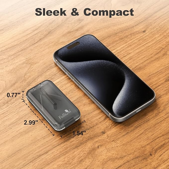 Fullicon Secure Precise Pill Cutter for Small Pills, Safe Tablet Slicer for Large Tiny Pills, Easy to Clean Coupe Pillule Portable Travel (Black)