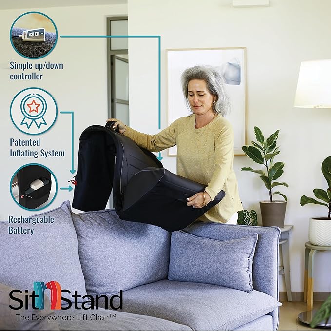 SitnStand Lift Assist Classic for Home Use- 400lb Capacity Chair Lift Assist for Seniors, 100% Stand Assist Chair Lifts for Elderly, Sit to Stand Lift Seat