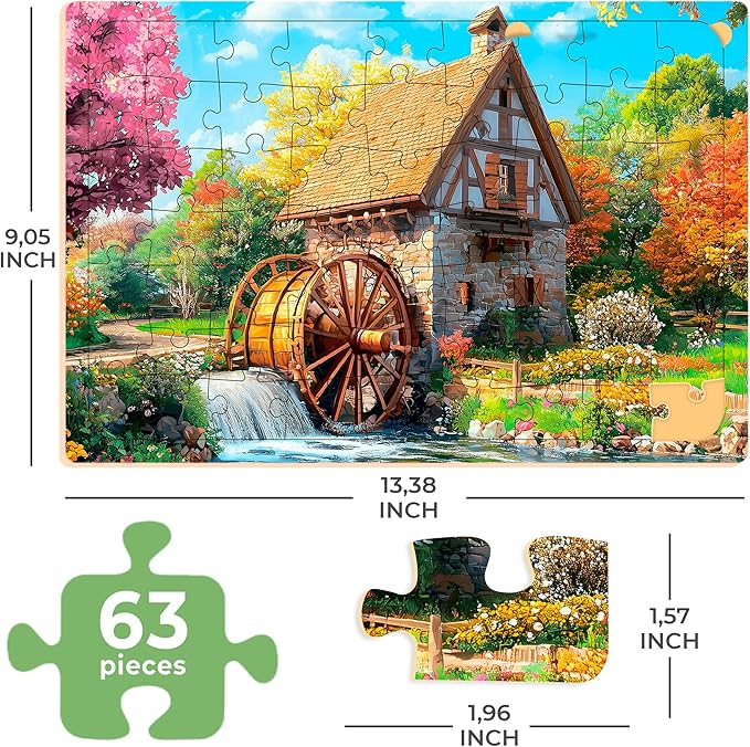 QUOKKA 63 Pieces Dementia Puzzles for Elderly - Large Piece Activities Products for Seniors - 3 Alzheimers Jigsaw Puzzle Games for Adults Riverside, Platform, Animals