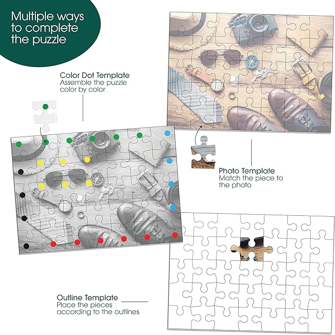 Keeping Busy Large Piece Puzzles for Seniors Travel 35 Piece Puzzles for Dementia Patients | Color Coded Templates Dementia Activities for Seniors Alzheimers Products for Elderly Alzheimers Activities