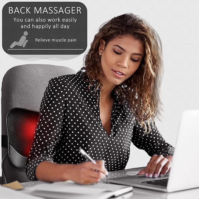 VIKTOR JURGEN Back Massager Kneading for Neck, Shoulder and Foot, Shiatsu Massage Pillow with Heat, Relaxation Gifts for Women/Men/Dad/Mom/Christmas/Mothers Day/Fathers Day/Valentine's Day