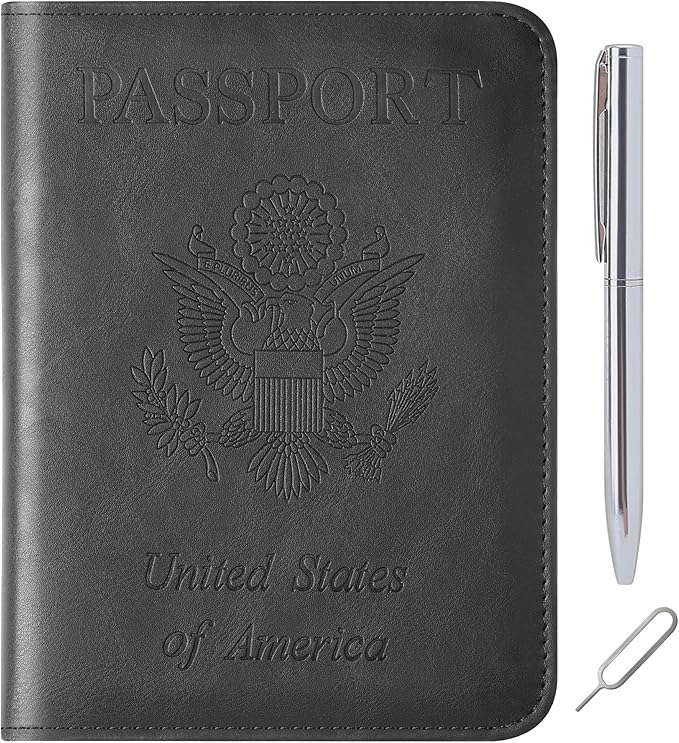 Passport Holder for Travel Essentials, RFID Passport Cover | Rfid Blocking Wallet, Synthetic Leather Case, Vacation Travel Accessories, For Women Men