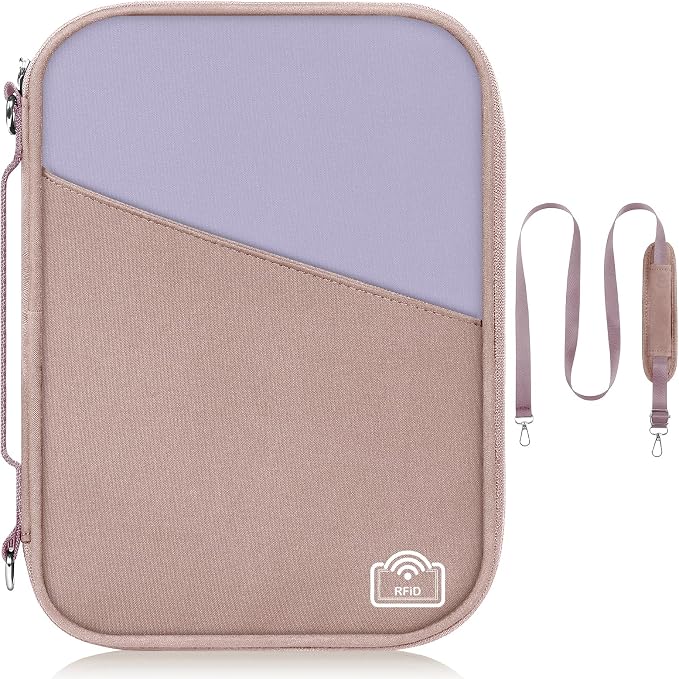 Family Passport Holder for Travel with RFID Blocking, Traveling Essentials Organizer Pouch Bag, Light Passport Wallet for Travel Must Haves Accessories for Women Men
