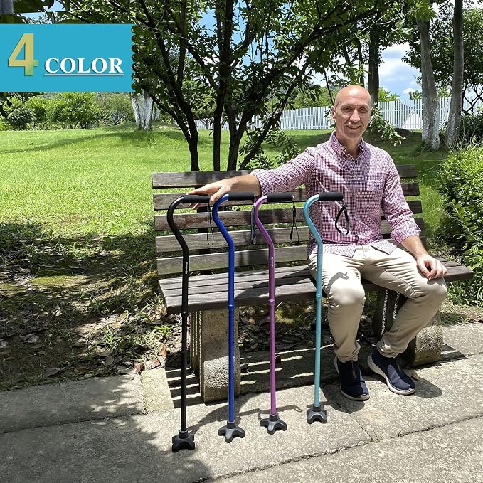 Walking Cane Foldable for Men & Women Seniors for Balance,Self Standing Folding,Height Adjustable Anti-Slip Lightweight Alloy Walking Stick for Travel Mobility Aid