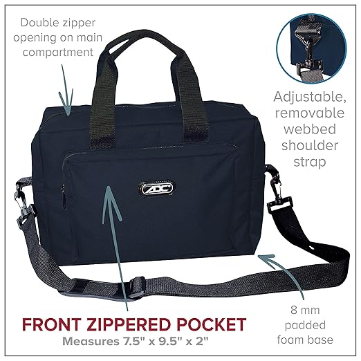 ADC 1024 Nurse/Physician Nylon Medical Equipment Instrument Bag, Dark Green