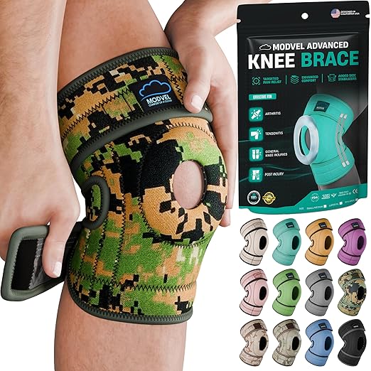 Modvel ELITE Knee Brace for Men & Women – Patella Gel Pads & Side Stabilizers for ACL, Meniscus Tear, Arthritis & Injury Recovery – Maximum Support for Running, Sports & Joint Pain Relief