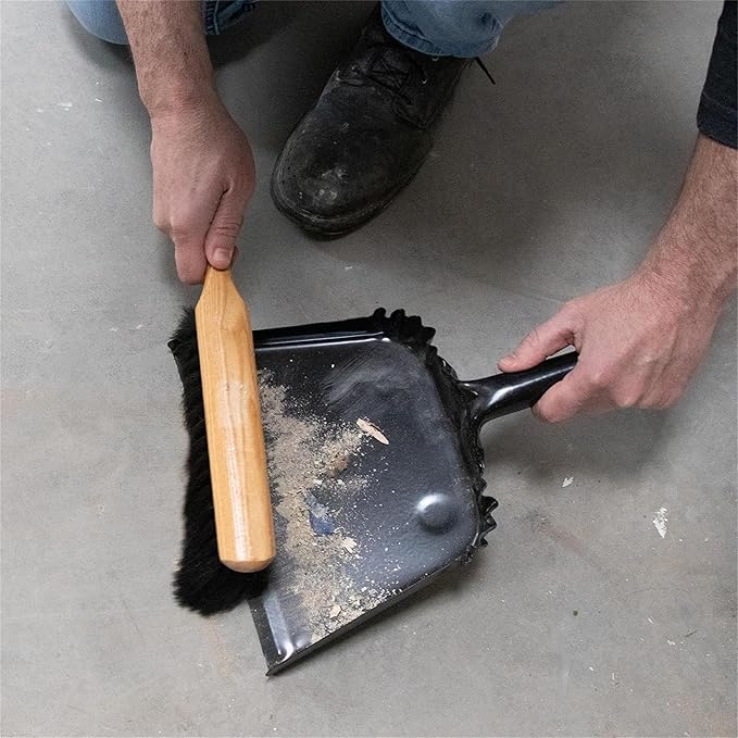 Marshalltown Beaver Tail Brush, 13 1/2 Inch, Concrete, Assembled in the USA | Black Horsehair Bristles Staple-Set in Hardwood Block, Soft Hand Masonry Brush Finishes Concrete Curbs, 6517