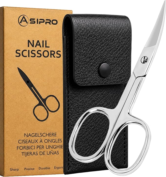 Nail Scissors for Women & Men with Pouch Manicure Gifts Scissors for Nails Toenail Scissors Adults Tijeras para Uñas Fingernail Scissor Toe Nail Scissors Curved