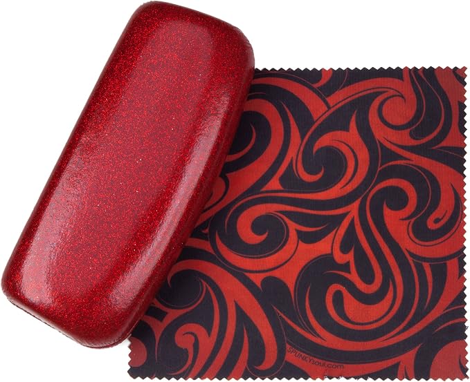 SPUNKYsoul Eye Glasses Case Girl Sparkle Smooth Glitter Hard Shell Eyeglass for Women