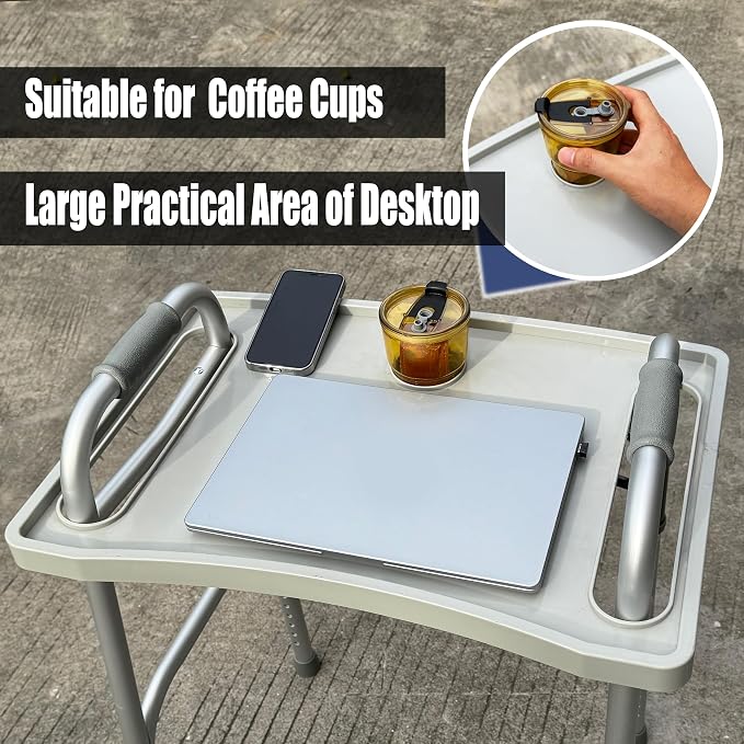 Walker Tray with Cup Holder, Molded Plastic Food Tray, Fits Most Folding Walkers