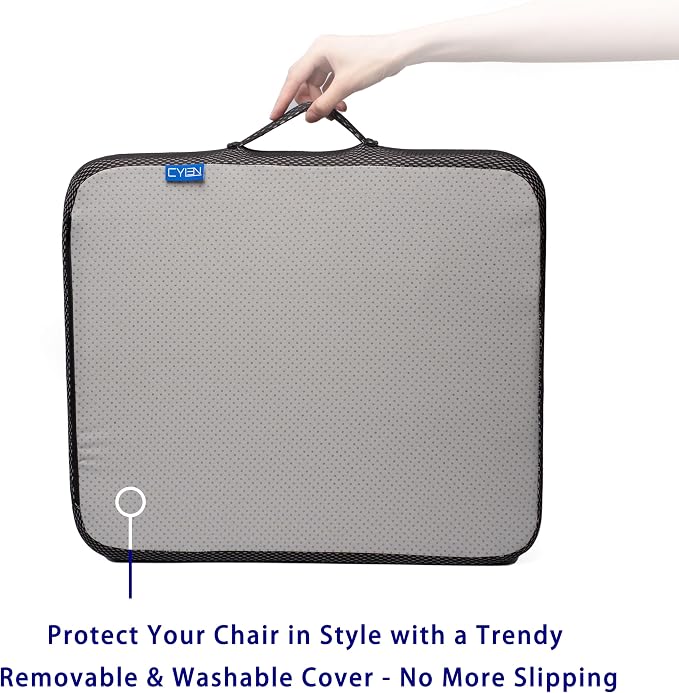 Ifoam Gel Infused Memory Foam Layer Wheelchair Cushion - Seat Cushion for Wheelchair-Office Chair, Kitchen Chair-Pressure Sore and Tailbone Pain Relief-High Dense Polyfoam Base (Black, 16×16×3 inch)