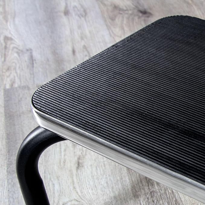 DMI Foot Stool for High Beds, Elderly Daily Living Stool, 300 Pound Weight Capacity, Non-Slip Textured Grip, Safe Stool for Seniors, Portable, Black, 539-1904-0099