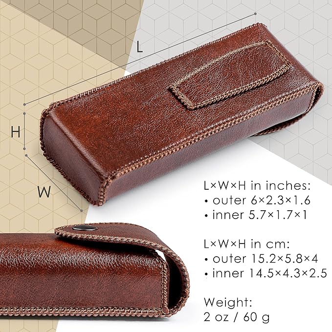 Hard Eyeglass Case With Belt Loop, PU Leather Glasses Case, Eyeglasses Cases, Reading Glass Case, Spectacles Box For Eyeglass, Classic Style Brown Eyeglass Case Small