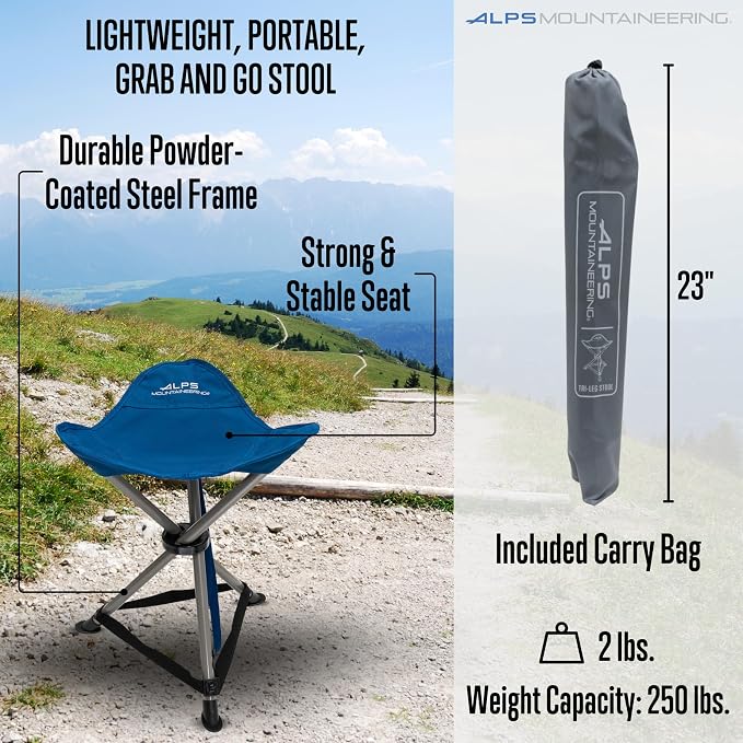 ALPS Mountaineering Tri-Leg Stool - Deep Sea, New