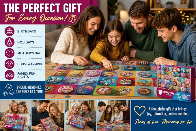 Adult Jigsaw Puzzle 1000 Piece Colorful Cakes | Features a vibrant gallery of unique cakes. 20x27 inches — Great for game nights on a table, puzzleboard, or floor.