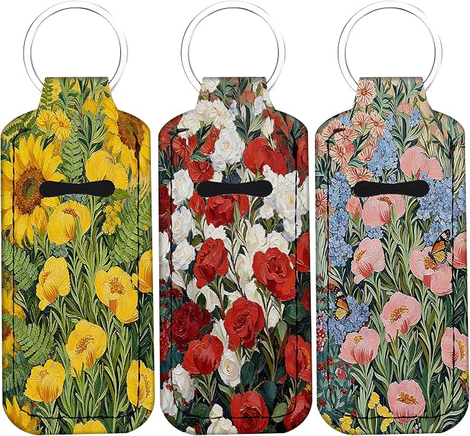Cute Chapstick Holder Keychain,Lipstick Neoprene Clip-on Lip Balm Holder for Woman