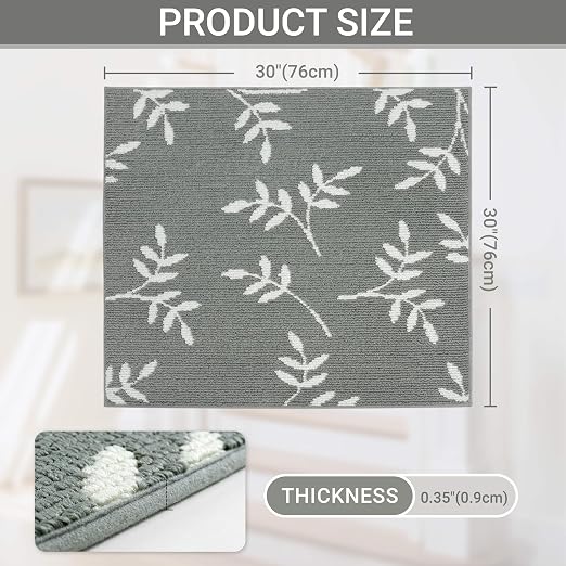 Non-Slip Landing Mat for Wooden Steps Indoor,Carpet Stair Treads | 30"x 30" Peel and Stick Soft Stair Rugs for Pets, Non Skid Wood Staircase Step Treads Reusable,Stair Protectors, Grey