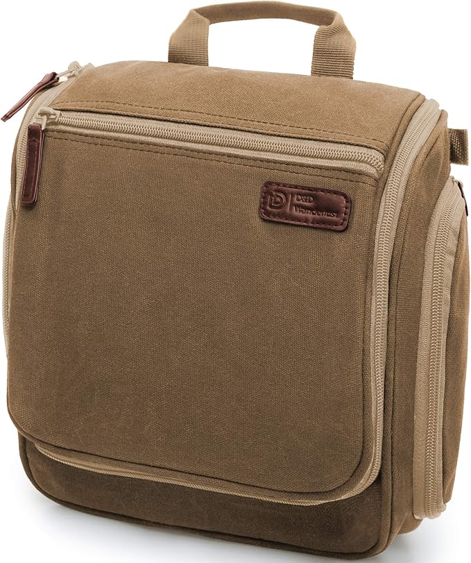 D&D Wanderlust D&D Hanging Travel Toiletry Bag for Men and Women – Cosmetics, Makeup and Toiletries Organizer Kit with 10 Compartments